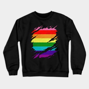 Gilbert Baker LGBTQ Pride Flag Ripped Reveal Crewneck Sweatshirt